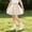Beige, variant on FRSASU Girl's Mesh Ruffled Pleated Mini Skirt with Built in Shorts Summer Slim High Waist Elegant A-Line Princess Tutu Dancing Skirt Green