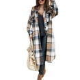 thumbnail image 4 of Mialoley Chemise Longue Oversize à Carreaux pour Femmes avec Poches et Boutons, 4 of 6