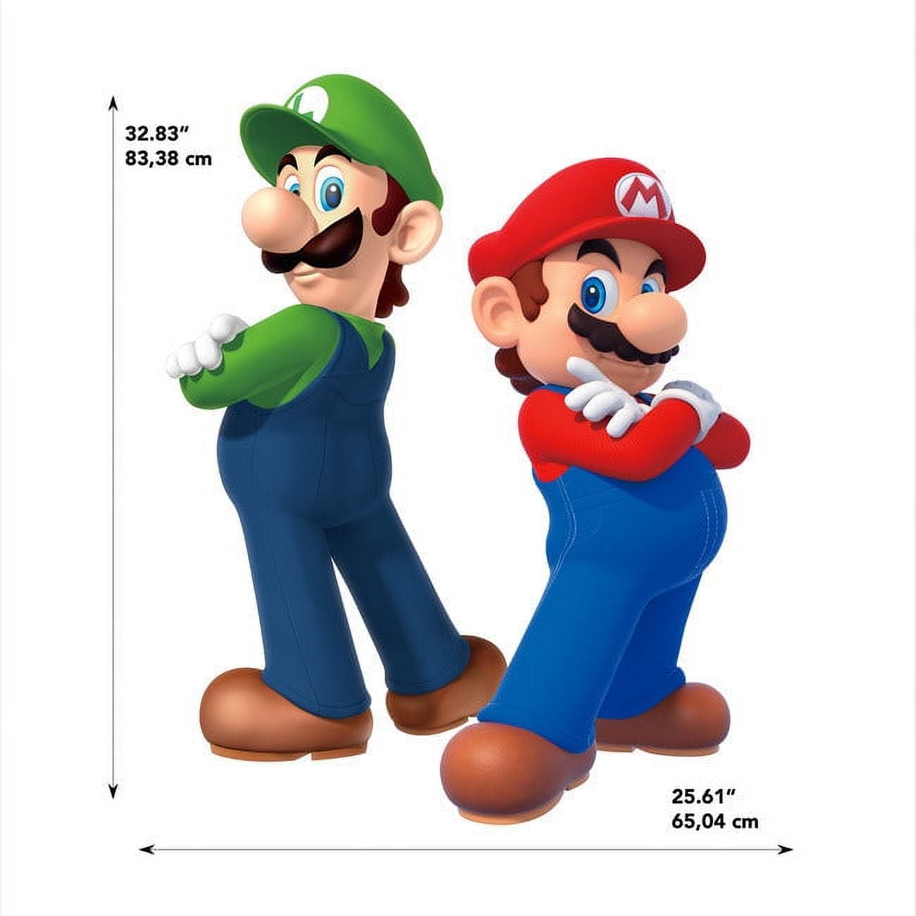Super Mario Bros Large Stickers: Luigi and Mario Giant Peel