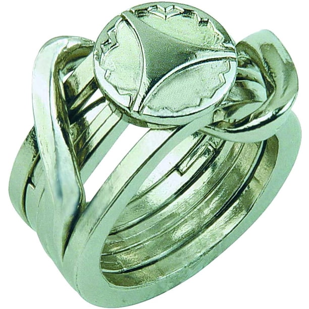 RING II Hanayama Cast Metal Brain Teaser Puzzle (Nivel 5) BePuzzled Bepuzzled
