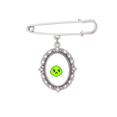 thumbnail image 1 of Vert Strabisme Smail Tête Expression Broche Épingle Robe Chemise Châle Clips, 1 of 3