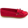 thumbnail image 2 of Minnetonka Women's Kilty Suede Hardsole Moccasin, Red, 8.5 M US, 2 of 7