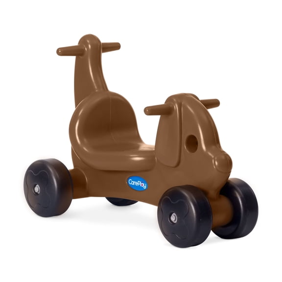Careplay 2-in-1 Puppy Push & Ride-on Toy, Indoor & Outdoor Use, Earth Tone Color, Recommended for Children up to 50lbs, Made in The USA, Clay
