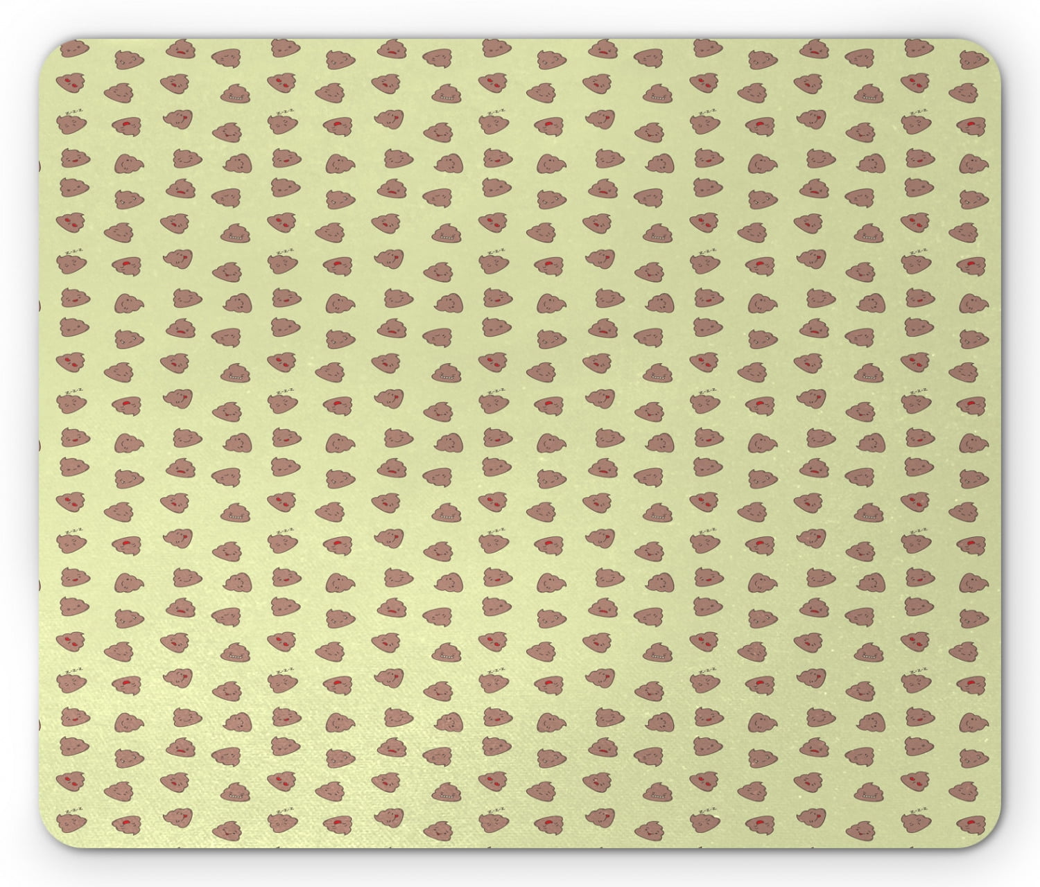 Poop Emoji Mouse Pad, Simplistic Pattern of Kawaii Style Funny Cartoon