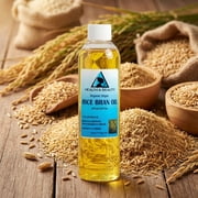 Rice Bran Oil Organic Carrier Unrefined Cold Pressed Virgin Raw Pure by H&B OILS CENTER 4 oz