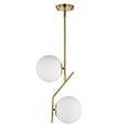Modern Gold Pendant Lights Fixtures Globe 2Light Mid Century Modern