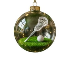 Crystal Glass Christmas Ornament Set - Sports-Themed Clear Xmas Tree Balls, Durable Sparkling Christmas Ornaments for Holiday Tree Decor