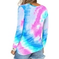 thumbnail image 4 of Nlife Women Tie-Dyed Print Gradient V Neck Long Sleeve Shirt, 4 of 4