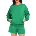 thumbnail image 3 of Pinspark Women's 2 Piece Matching Sets Long Sleeve Sweatshirts Sweatsuit 2024 Fall Trendy Tracksuit Travel Short Set, 3 of 5