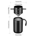 thumbnail image 3 of Merryso 2-in-1 Pour Over Coffee Maker & Insulated Cup - Stainless Steel, Double-Walled Heat Retention, Black, 3 of 6