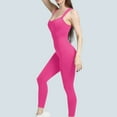 thumbnail image 5 of Wyobmus Women's Slim Fit Yoga Jumpsuits Comfort Solid Color Stretch Sleeveles One Piece Pants for Ahtletic Workout Running Hot Pink, 5 of 5