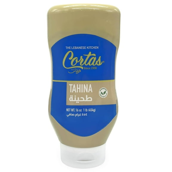 Cortas - Tahina, 16 oz (454g), All Natural Sesame Paste in a Squeeze Bottle