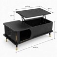 thumbnail image 5 of FFH 39.37" Wood Coffee Table, Lift Top Dining Center Table with Hidden Compartment and Large Storage Shelf for Home, Office, Black, 5 of 7
