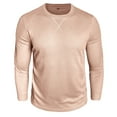 thumbnail image 5 of Mens Polo T-Shirt Long Sleeve Thermal Texture Base Layer Comfort Wear Mens Knit Tops,Khaki,XL, 5 of 9