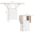 thumbnail image 4 of Ironing Board with Storage Cabinet, Folding Ironing Board with Extra Storage, Solid Wood Fold Down Ironing Station with Heat-Resistant Sponge for Small Spaces, Laundry Room (Antique White), 4 of 7