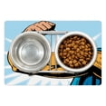 thumbnail image 1 of Comics Pet Mat for Food and Water, Superhero Arm Flexing Muscles Powerful Fiction Character Cartoon Graphic Style, Non-Slip Rubber Mat for Dogs and Cats, 18" X 12", by Ambesonne, 1 of 2
