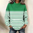 thumbnail image 6 of Yutgune Women's Striped Sweatshirt Long Sleeve Mock Neck Pullover Casual Relaxed Fit Top, 6 of 8