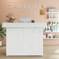 thumbnail image 6 of Tribesigns Reception Desk with Light, White Front Desk with Cable Grommets,  Modern Checkout Counter Table for Salon, Lobby, Office, 6 of 8