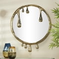 thumbnail image 2 of DecMode 36" x 43" Gold Drip Abstract Wall Mirror with Melting Designed Frame, 2 of 13
