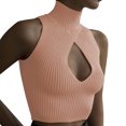 thumbnail image 1 of Playeras,Blusas y Tops,Ropa para Mujer Básicos camisetas sin mangas para las mujeres Chaleco sexy de verano Camisa de lana sin mangas para mujer Top elegante de moda (Pink, XL), 1 of 4