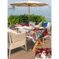 thumbnail image 4 of Outdoor Tablecloth with Umbrella Hole and Zipper, Red Plaid Christmas Rectangle Table Cloth 60x84 Inch Waterproof Tablecloth, Snowman Xmas Tree Snowflake Winter Gifts Picnic Table Cover for Patio, 4 of 7