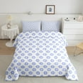 thumbnail image 5 of jejeloiu Kawaii Flowers Blossom Full Size Comforter Sets,Cartoon Floral Bedding Comforter Set,White Purple Bedding Sets For Girls Teens,Luxury Bedroom Decor Reversible,3pcs, 5 of 8