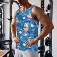 thumbnail image 5 of KLL Watercolor Ships Print Men's Muscle Gym Workout Stringer Tank Tops Bodybuilding Fitness T-Shirts Tank Tops Men-Large, 5 of 7