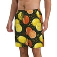 thumbnail image 2 of Kdxio Orange Lemon Pattern Mens Casual Shorts - Drawstring Summer Beach Sports Shorts for Men, 2 of 9