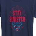 thumbnail image 3 of Instant Message - Stay Sinister Cat  - Women's Short Sleeve Graphic T-Shirt, 3 of 6