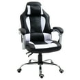 thumbnail image 1 of HOMCOM High Back Office Chair, Executive Racing Gaming Chair, Adjustable Recliner with Removable Headrest Pillow for Office, White and Black, 1 of 10