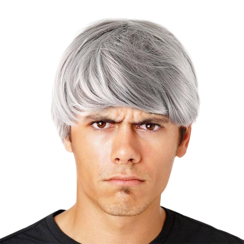 Three Colors Optional Fashion Man Short Cruly Men's Wig Party Wig Cool