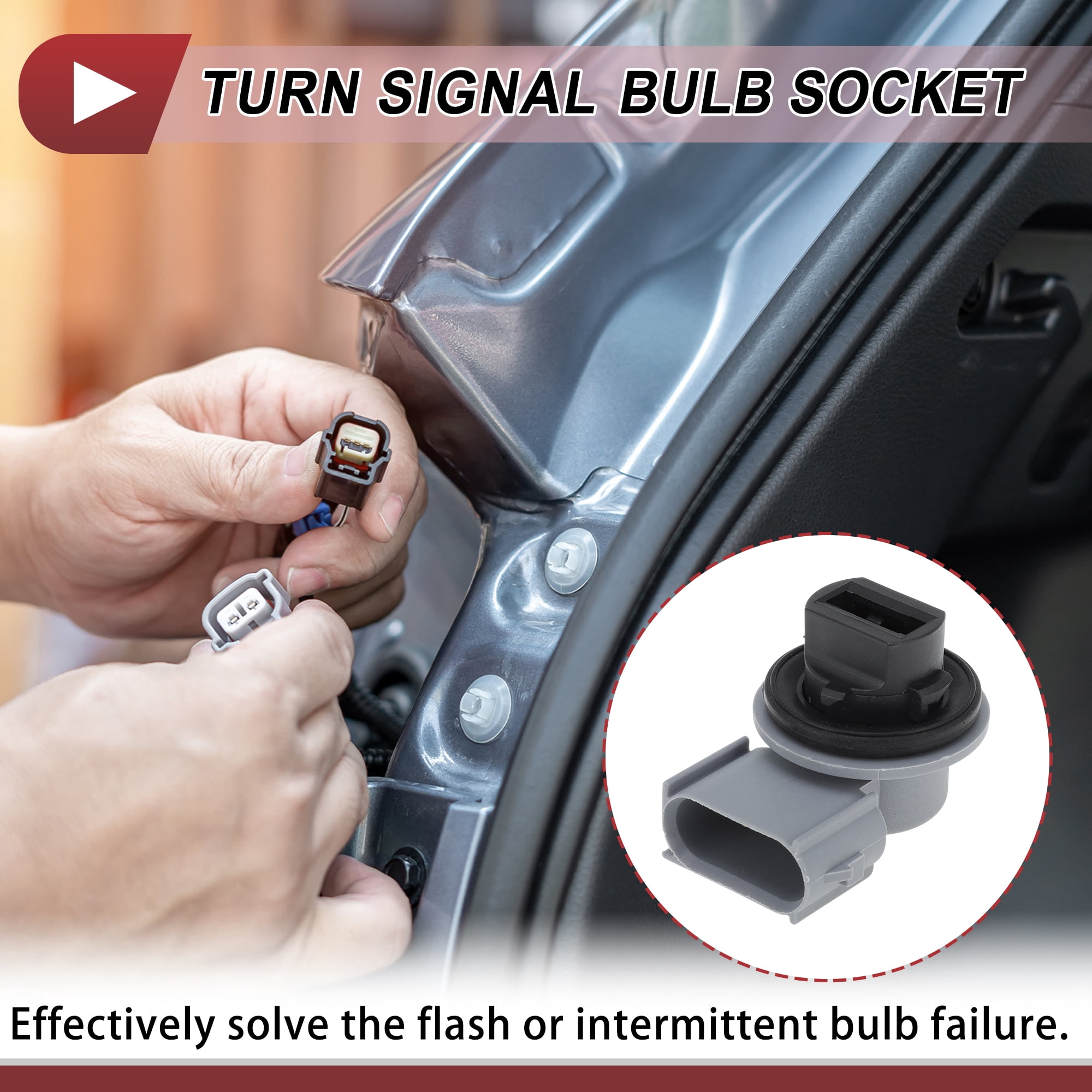 Unique Bargains Turn Signal Socket for Ford Escape 2013-2016 Lamp Bulb Connector