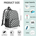 thumbnail image 6 of Black and White Checkered Backpack Backpack for School,Cute School Bag,Schoolbag with Adjustable Shoulder Straps & Padded Back,13.8"x11.4"x6", 6 of 6
