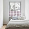 thumbnail image 4 of Pink White Plaid Kitchen Curtain 24 Inch Length Small Short Cafe Tiers Curtains Drape, Modern Geometric Checkered Lattice Window Treatment Rod Pocket Curtains Drapery Panels, 27.5x24, 4 of 5