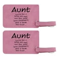 thumbnail image 1 of ThisWear Gifts for Aunt Like Wise Old Owl Less Feathers Beak and Stuff 2-pack Laser Engraved Leatherette Luggage Tags Pink, 1 of 4