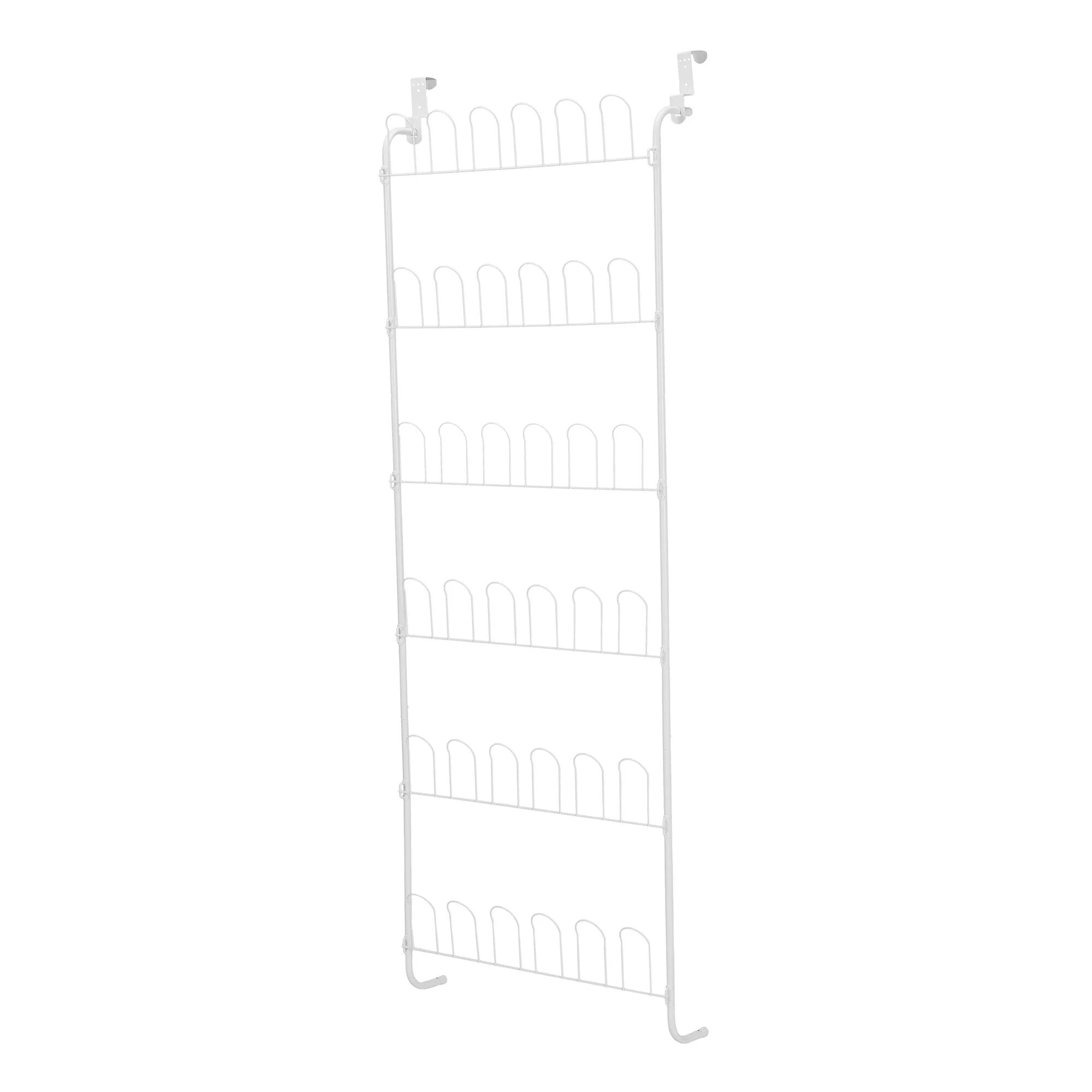 Mainstays 18 Pair over Door Shoe Organizer, Powder Coated White Finish
