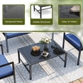 thumbnail image 3 of UDPATIO 4 Piece Patio Furniture Sets, Outdoor Conversation Sets of 4, 4 Pieces Wicker Patio Furniture Set with Coffee Table, Navy Blue, 3 of 7