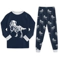 thumbnail image 6 of CAICJ98 Boys Pajamas Cotton Pjs Set Toddler Dinosaur 2 Piece Long Sleeve Sleepwear (6-7 Years,Dark Blue), 6 of 9