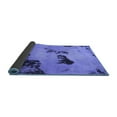thumbnail image 2 of Ahgly Company Indoor Round Abstract Blue Modern Area Rugs, 3' Round, 2 of 4