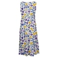 thumbnail image 4 of Ovzne Robes Grande Taille pour Femmes Rondes Robe Mode Vacances Été Couleur Unie Sans Manches Fête Plage Robe Vacances Imprimée Liquidation, 4 of 6