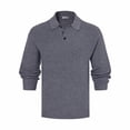 thumbnail image 4 of Mens Sweater Cable Knit Polo Collar Sweaters for Fall Winter Gray 2XL, 4 of 4