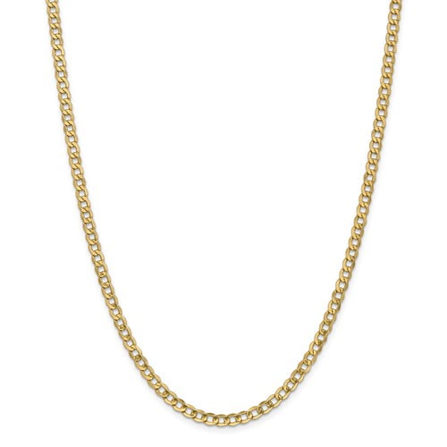 14k Yellow Gold 24in 4.3mm Lightweight Curb Link Necklace Chain by Jewelrypot