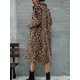thumbnail image 3 of New style Leopard Pattern Mid Length Coat, Casual Open Front Long Sleeve Outerwear, Women's Clothing, 3 of 5