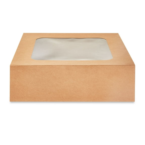 12" x 12" x 4" Kraft Cake Boxes with Windows, 2 Count, by Way To Celebrate