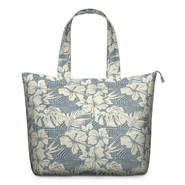 Sac Weekender à Imprimé Floral Artistique, Grand Sac à Main avec Fermeture Éclair Sécurisée pour Femmes