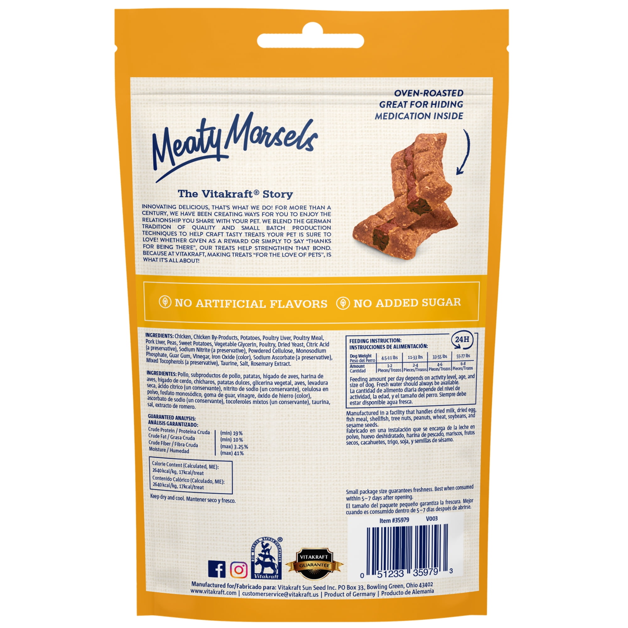 (2 pack) Vitakraft Meaty Morsels Chicken Recipe with Sweet Potato