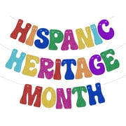 Multicolor Glitter Hispanic Heritage Month Banner, Latin Culture Themed Party Decorations