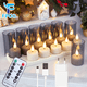 thumbnail image 2 of LED Candle Light Rechargeable Flameless Candles Timer Remote Tea Lights With Black Cups For Wedding Home Decor Christmas Lamp, 2 of 5