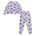 thumbnail image 6 of FOR U DESIGNS Purple Butterfly Drawstring Pajamas for Women Set Sleepwear Long Sleeve Tops and Pants 2 Pack Size S Nightwear Comfortable Pjs for Women Winter, 6 of 6