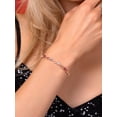 thumbnail image 3 of Gem Stone King 18K Rose Gold Plated Silver Moissanite and Red Created Ruby and White Lab Grown Diamond Bracelet for Women (2.17 Cttw, Gemstone Birthstone, Round 4MM, 7 inch), 3 of 6